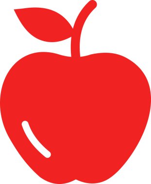 Kırmızı elma ikonu. Vektör. Düz ve modern stil.