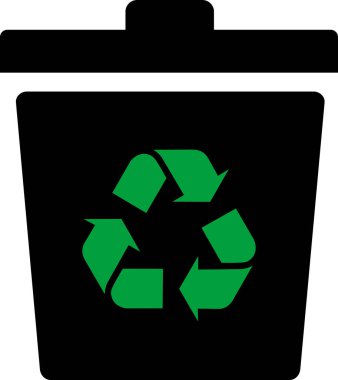 Geri dönüşüm için çöp kutusu simgesi. Vektör. Düz ve modern stil.