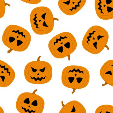 Halloween pumpkins. Seamless pattern tile.