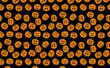 Halloween pumpkins. Seamless pattern tile background. Banner.
