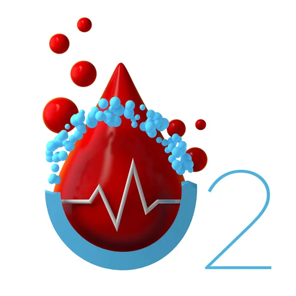 Blutsauerstoffsättigungssymbol Mit Pulsfrequenz Minimales Und Modernes Design Illustration — Stockfoto