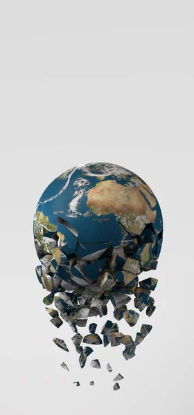 Planeta Země Ničí Praská Planeta Nebezpečí Křehká Ilustrace Rozumím Planeta — Stock fotografie