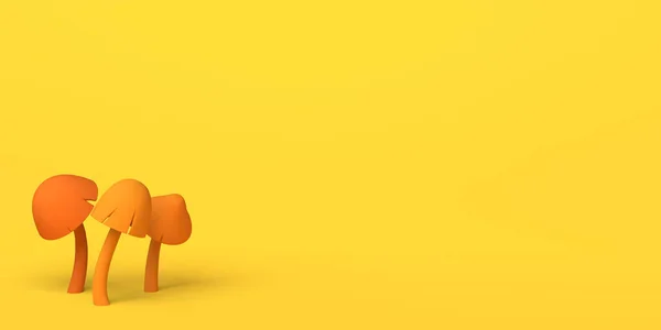 Осінній Сезонний Банер Грибами Жовтому Тлі Копіювати Простір Ілюстрація — стокове фото