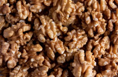 Ceviz arkaplan. Doku. Seçici odak.