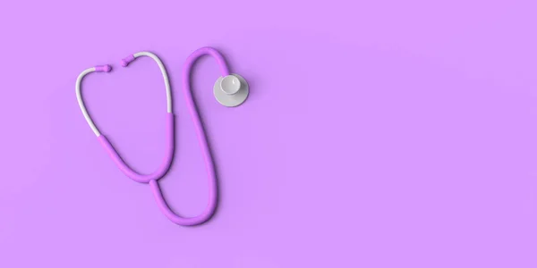 Stethoscope Rózsaszín Háttérrel Másold Helyet Illusztráció — Stock Fotó