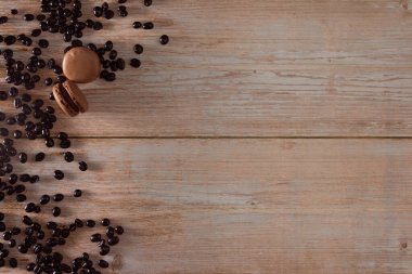 Kahve çekirdekli Fransız kurabiyesi. Uzayı kopyala Seçici odak.