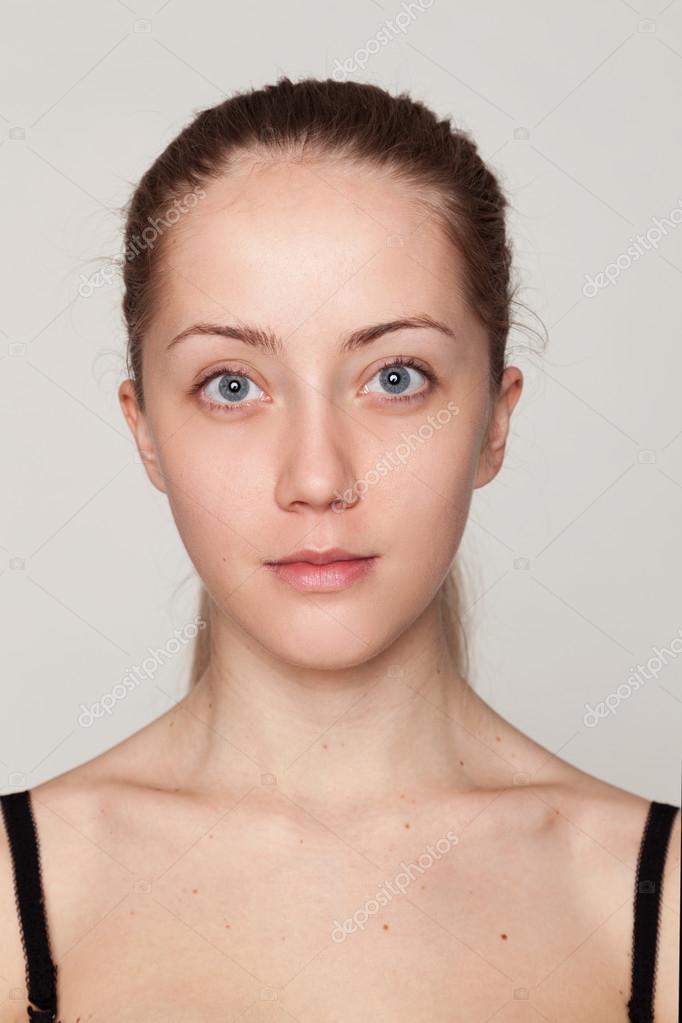 Young Woman Without Retouching Stock