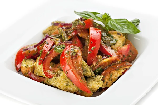 Dish Tomato and crackers — Stock Photo, Image