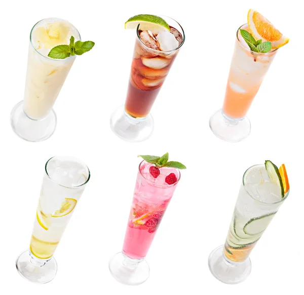 Set alocohol cocktails geïsoleerd op witte achtergrond — Stockfoto