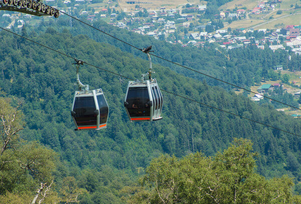 Cable cars in Bakuriani, Georgia