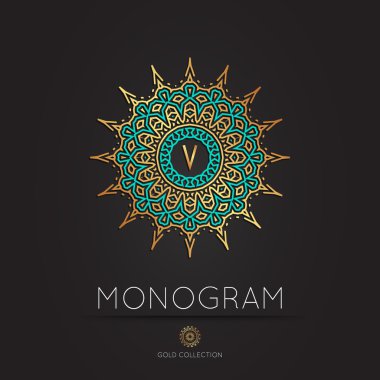 Modern monogram, logo vektör şablonu.