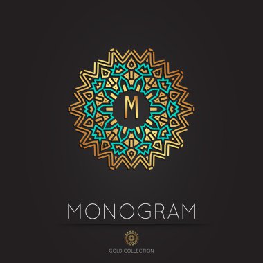 Modern monogram, logo vektör şablonu.