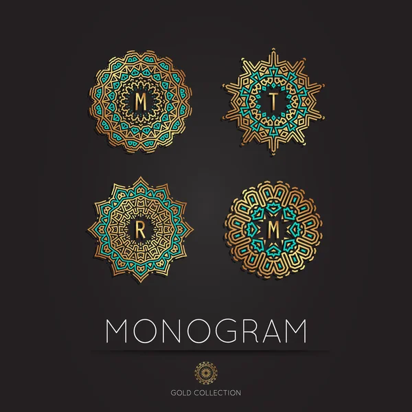 Monograma abstracto lineal Royal Elegant, plantilla vectorial . — Vector de stock
