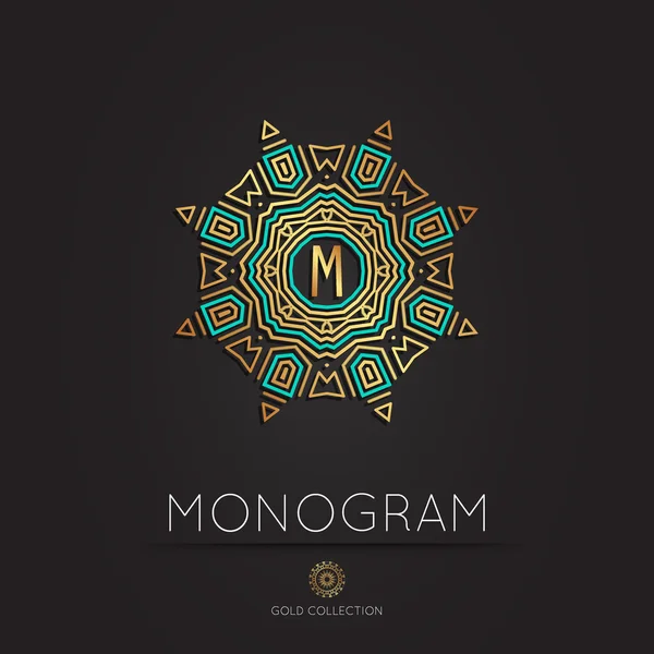 Monograma abstracto lineal Royal Elegant, plantilla vectorial . — Vector de stock