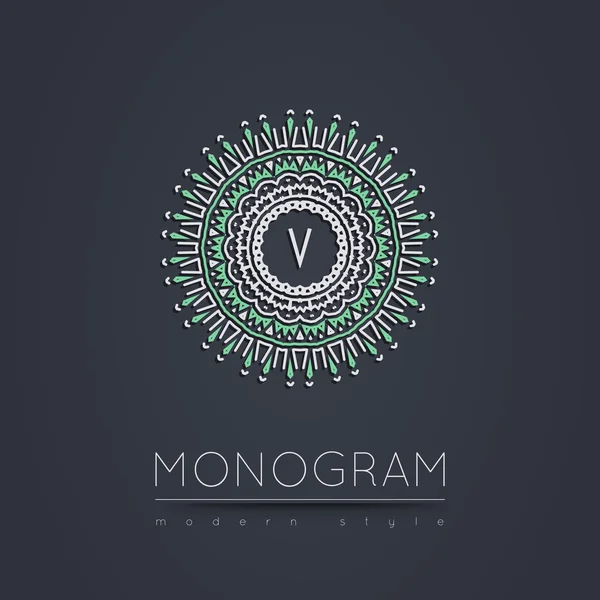 Elegante lineare abstrakte Monogramm, Logo-Design-Vorlage. — Stockvektor