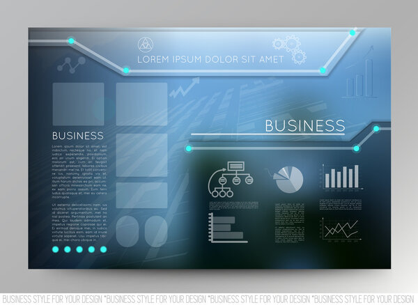 Страница бизнес-шаблона с синим абстрактным векторным фоном
