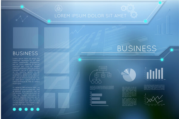 Страница бизнес-шаблона с синим абстрактным векторным фоном
