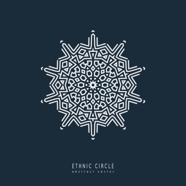 Etnik mistik desen üçgen ve daireler.