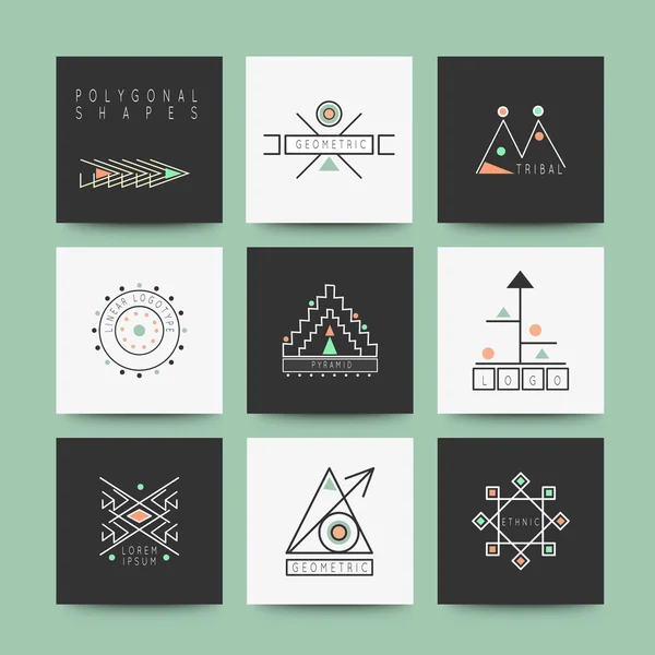 Set of minimal geometric shapes — Stock Vector