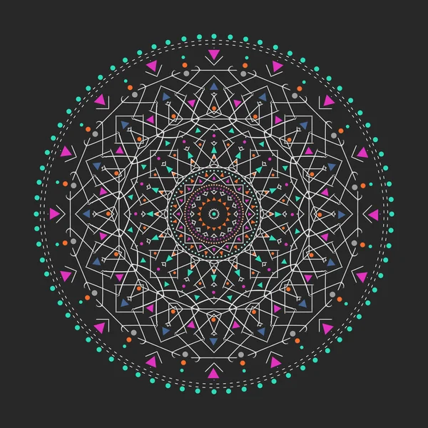 Trendy hipster renkli daire, parlak felsefi sembolü, bir dini olan dairesel elemanları,