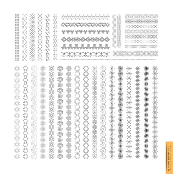 Gran conjunto de formas geométricas monocromáticas mínimas . — Vector de stock