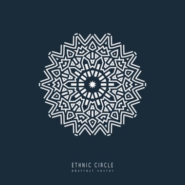 Etnik mistik desen üçgen ve daireler.