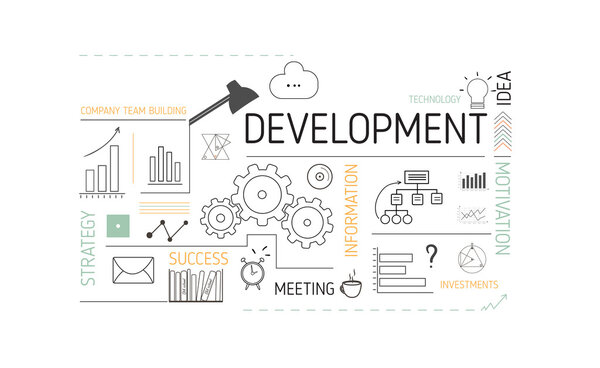 страница бизнес-шаблона с иконками развития, векторные эпс10
