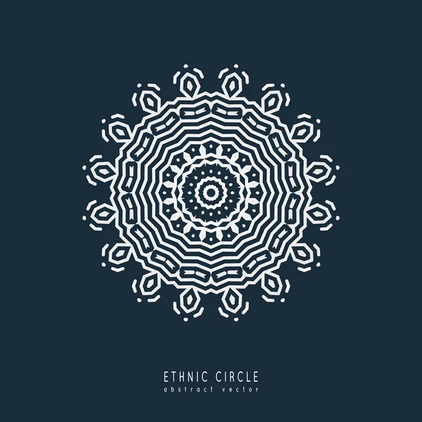 Patrón místico étnico con triángulo y círculos . — Vector de stock