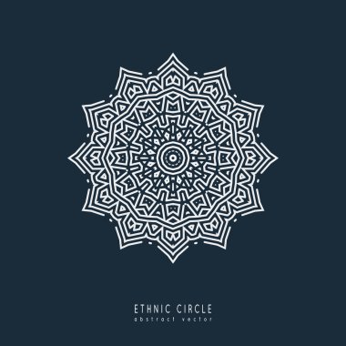 Etnik mistik desen üçgen ve daireler.
