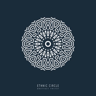 Etnik mistik desen üçgen ve daireler.