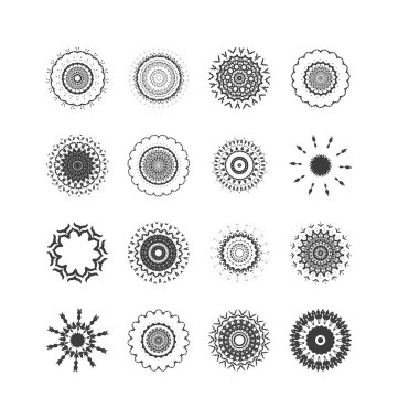 Etnik mistik desen üçgen ve daireler.