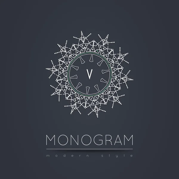Eleganta linjära abstrakt monogram, logotyp formgivningsmall. — Stock vektor