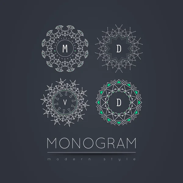 Monograma abstracto lineal elegante, plantilla de diseño de logotipo . — Archivo Imágenes Vectoriales