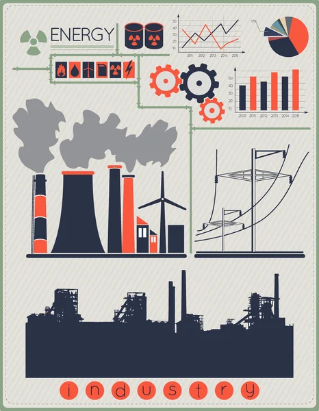 Edifici industriali — Vettoriale Stock