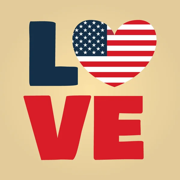 Liefde VS amerika — Stockvector
