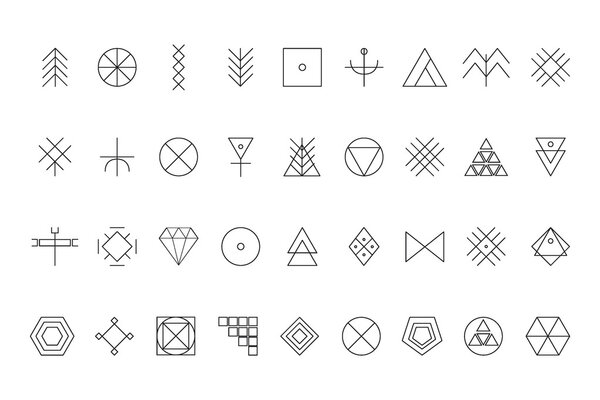 Set of geometric shapes