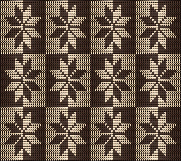 Patrón de punto sin costura suéter adorno marrón — Vector de stock