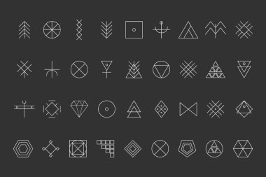 Set of geometric hipster shapes8 clipart