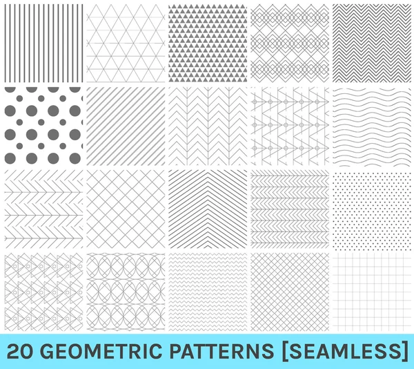 20 soyut geometrik mavi patterns2 kümesi