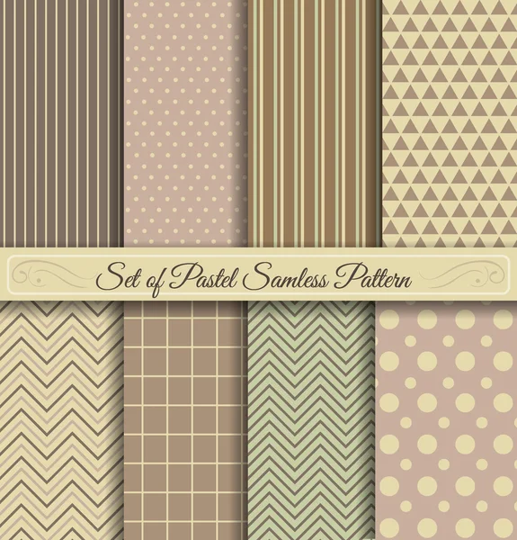 Set of Pastel Samless Pattern — Stock Vector