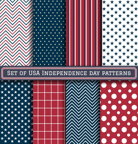 Set of USA Independence day patterns — Stock Vector