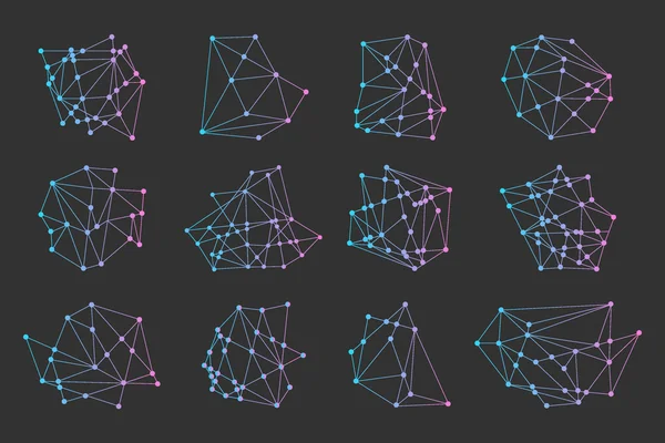 Triangles polygonaux, logo cosmique hipster, icône de l'espace — Image vectorielle