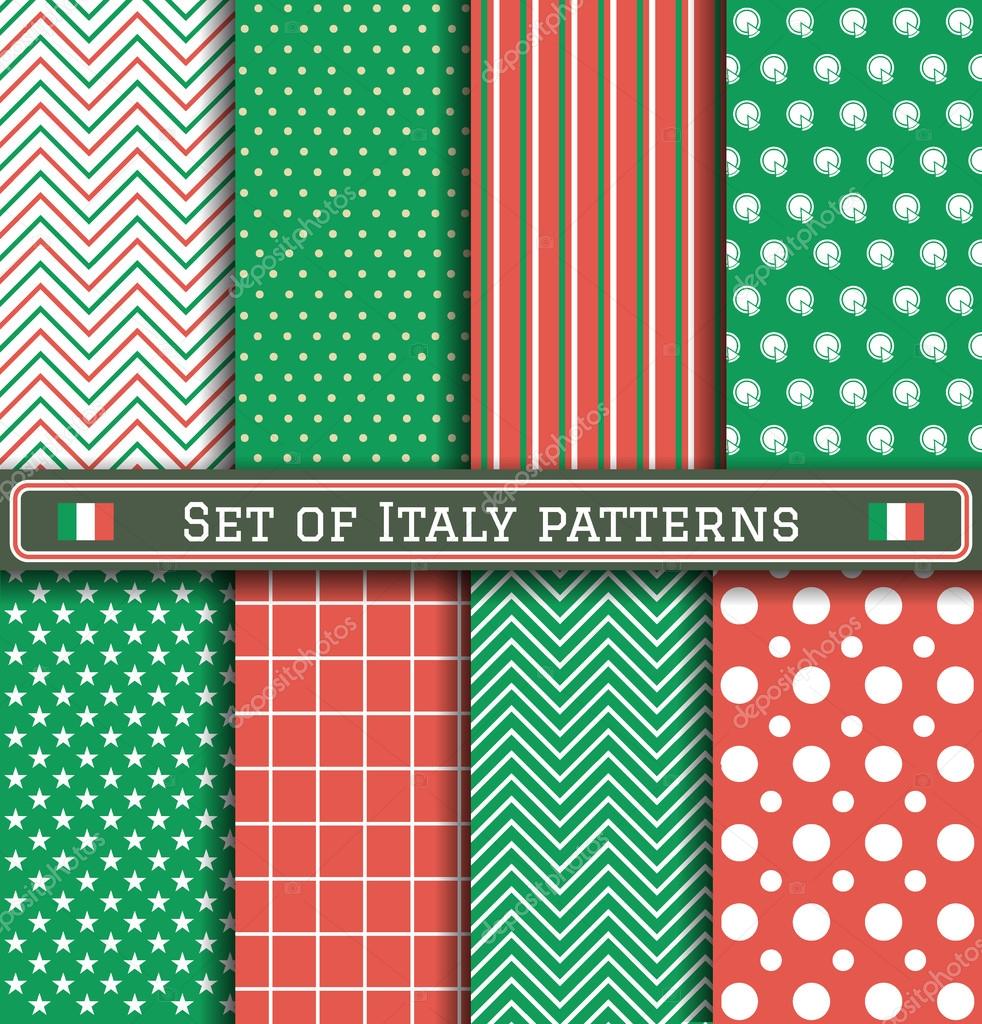 Set of Italia Independence day patterns