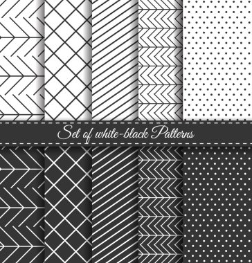 Set of black white Pattern4 clipart