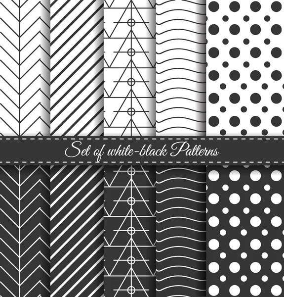 Set of black white Pattern3 — Stock Vector