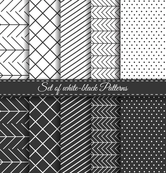 Set of black white Pattern4 — Stock Vector