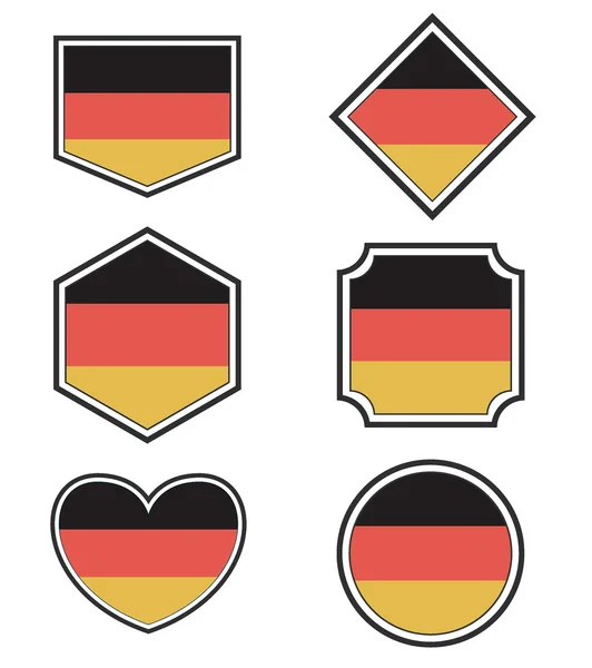 जर्मनी के झंडे और दिल का सेट — स्टॉक वेक्टर