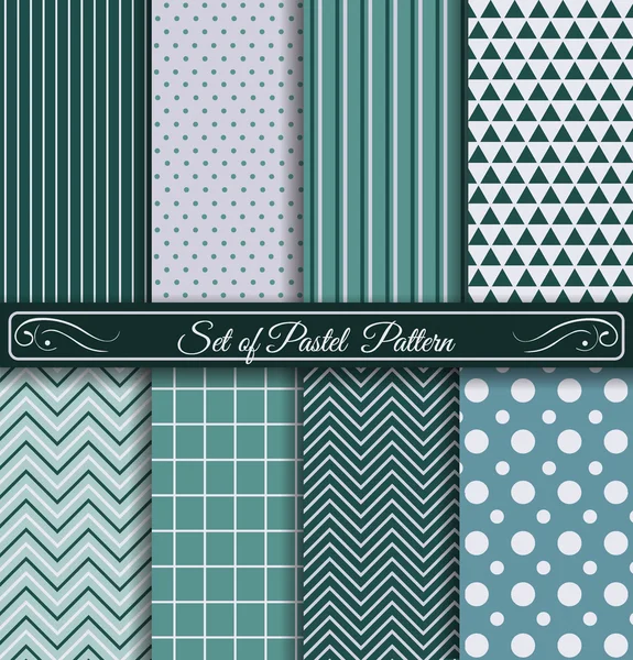 Set of Pastel Blue Pattern — Stock Vector