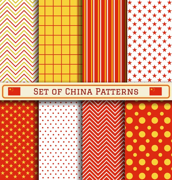 Set of China Independence day patterns — Stock Vector