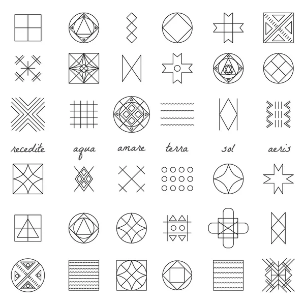 Geometrik hipster shapes45 kümesi — Stok Vektör